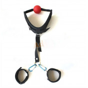 БДСМ Кляп с наручниками на руки "Toughage"